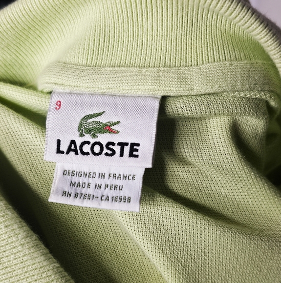 Lacoste Lime Green Polo Shirt Size 4XL - Picture 4 of 4